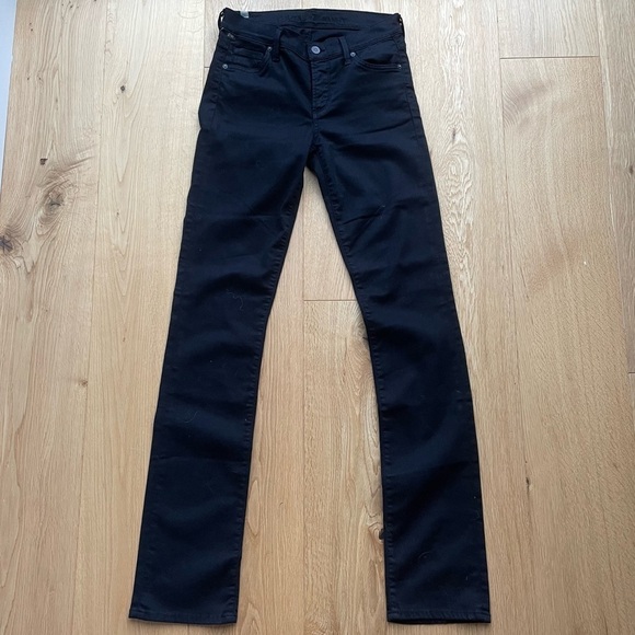 NWOT Citizens of humanity all black slim straight leg denim - 27 - Picture 9 of 16